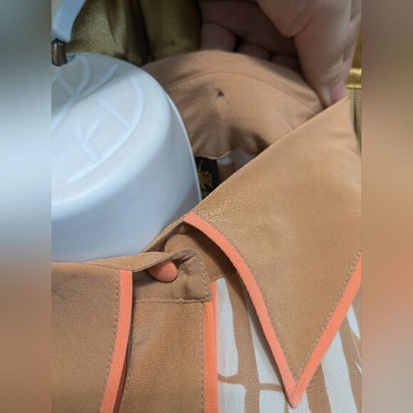 NWT Silk Bob Mackie Wearable Art 2 Piece Set Bamboo Tank Top and Blouse Size L - Picture 9 of 10